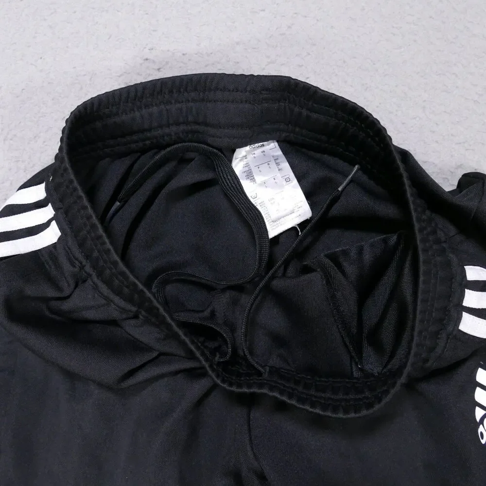 Adidas Men Small Black Tapered Jogger Pants 100% Polyester Ankle Zip